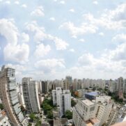 Vista aérea do bairro de Moema, em São Paulo