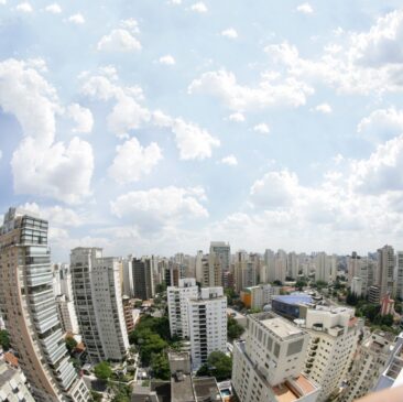 Vista aérea do bairro de Moema, em São Paulo