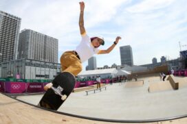 A atleta Leticia Buffoni; skate faz sua estreia em Olimpíadas