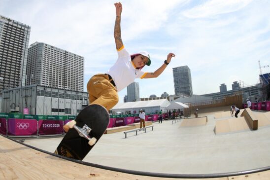 A atleta Leticia Buffoni; skate faz sua estreia em Olimpíadas