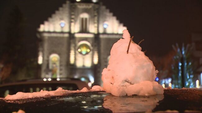 Registo de neve em Gramado, na Serra do RS