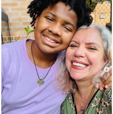 A apresentadora Astrid Fontenelle e o filho Gabriel