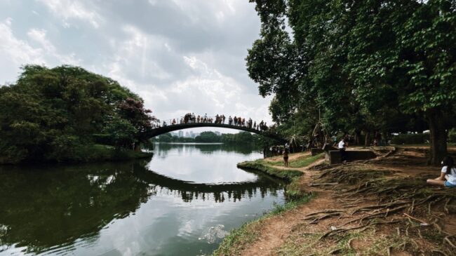 Lago do Ibirapuera, onde deságua o córrego do Sapateiro