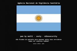Anvisa tem página hackeada com bandeira da Argentina