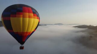 Voo de balão em Igaratá sobre a Represa de Jaguari