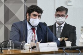 Empresário Marconny Nunes Ribeiro Albernaz de Faria durante participação na CPI da Covid
