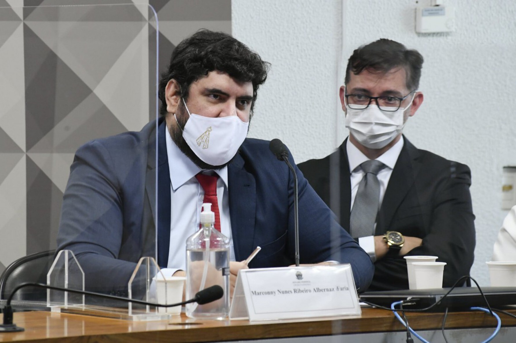 Empresário Marconny Nunes Ribeiro Albernaz de Faria durante participação na CPI da Covid