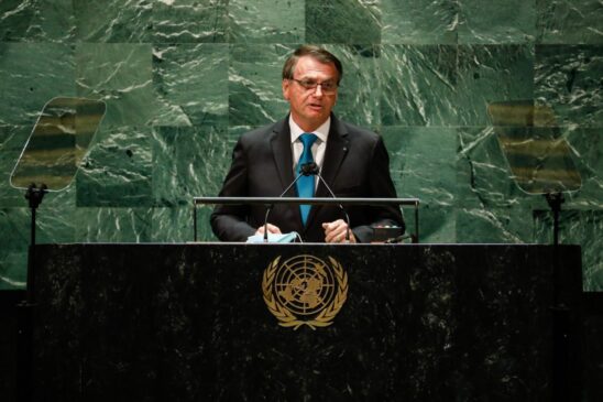 Bolsonaro durante discurso na ONU na &uacute;ltima semana