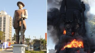 A estátua de Borba Gato foi incendiada no dia 24 de julho