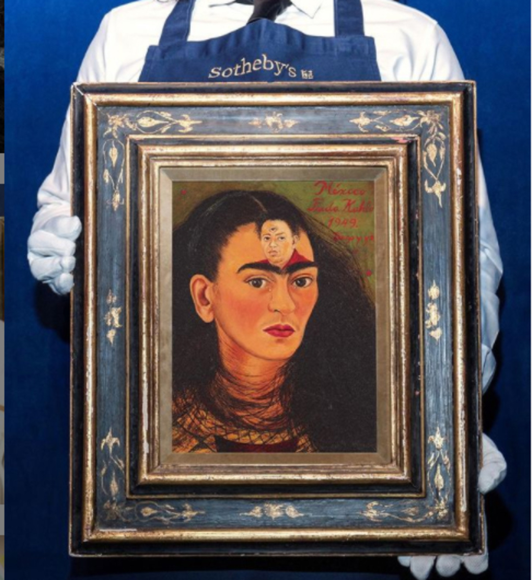 Batizado de "Diego e Eu", autorretrato, pintado em 1949, traz Frida com uma espécie de terceiro olho, no qual se vê Diego Rivera