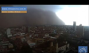 Neste domingo (26), moradores de Ribeirão Preto acompanharam um fenômeno da natureza