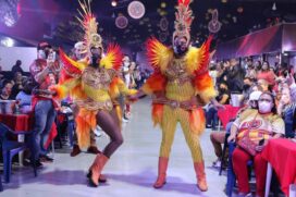 Dragoes da Real apresenta os pilotos das fantasias para o desfile do Carnaval de Sao Paulo