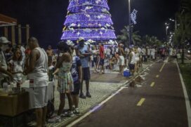 Movimentação na virada do ano na baixada santista, em Praia Grande, litoral sul de São Paulo