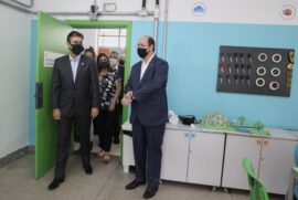 O vice-governador, Rodrigo Garcia, e o secretário da Educação, Rossieli Soares, inauguram o Centro de Inovação da Educação Básica Paulista.