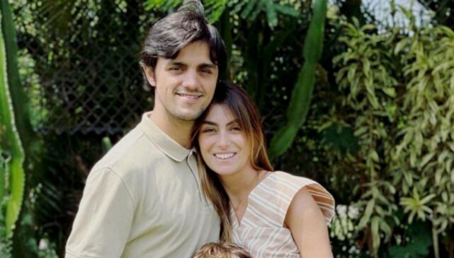 Felipe Simas e a esposa