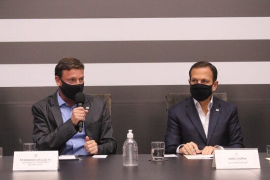 Doria durante coletiva de imprensa para lançamento do programa
