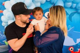 Marilia Mendonça com ex marido e o filho