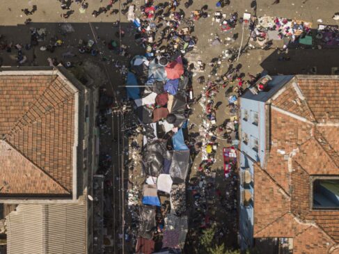 Vista aérea da Cracolândia, na região central de SP