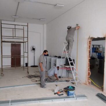 Obras no Poupatempo de Porto Feliz; unidade ficará localizada no Shopping Porto Miller Boulevard, integrado ao Detran-SP