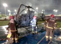 helicóptero do Ibama é incendiado no Aeroclube de Manaus