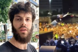 Humorista Diogo Defante se machuca após pular em plateia