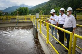 O governador, João Doria (PSDB), durante inauguração do Sistema de esgotamento sanitário de Barra do Una