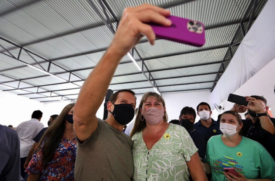 O Governador de São Paulo, João Doria, durante inauguração do CCI (Centro de Convivência do Idoso) nesta terça (11) em Macaubal, SP